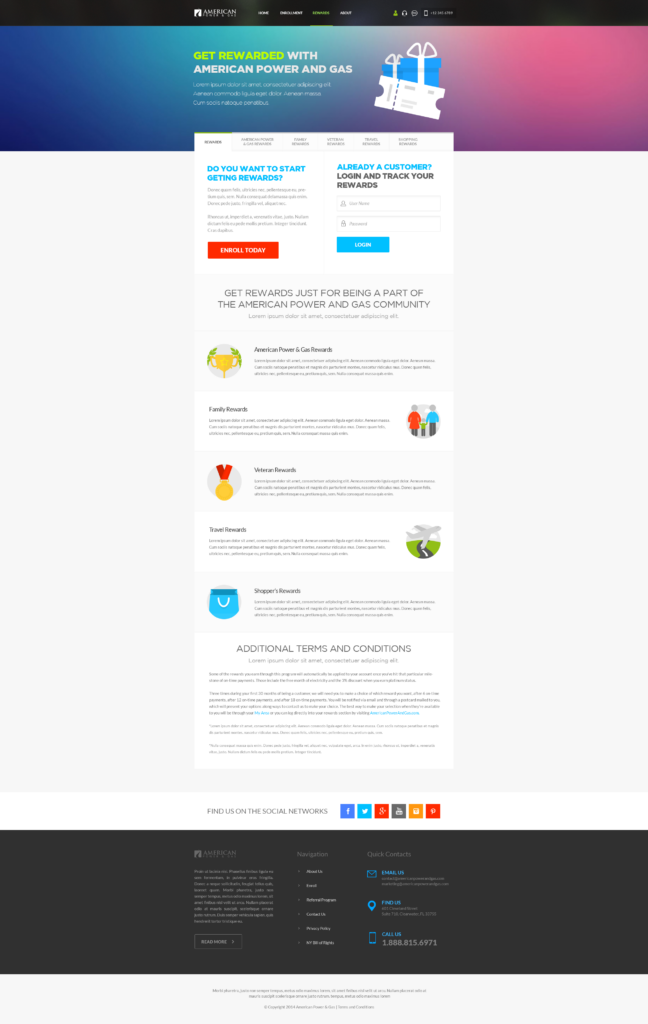 American Power And Gas Rewards Page By Vasil Kamarashev On Dribbble