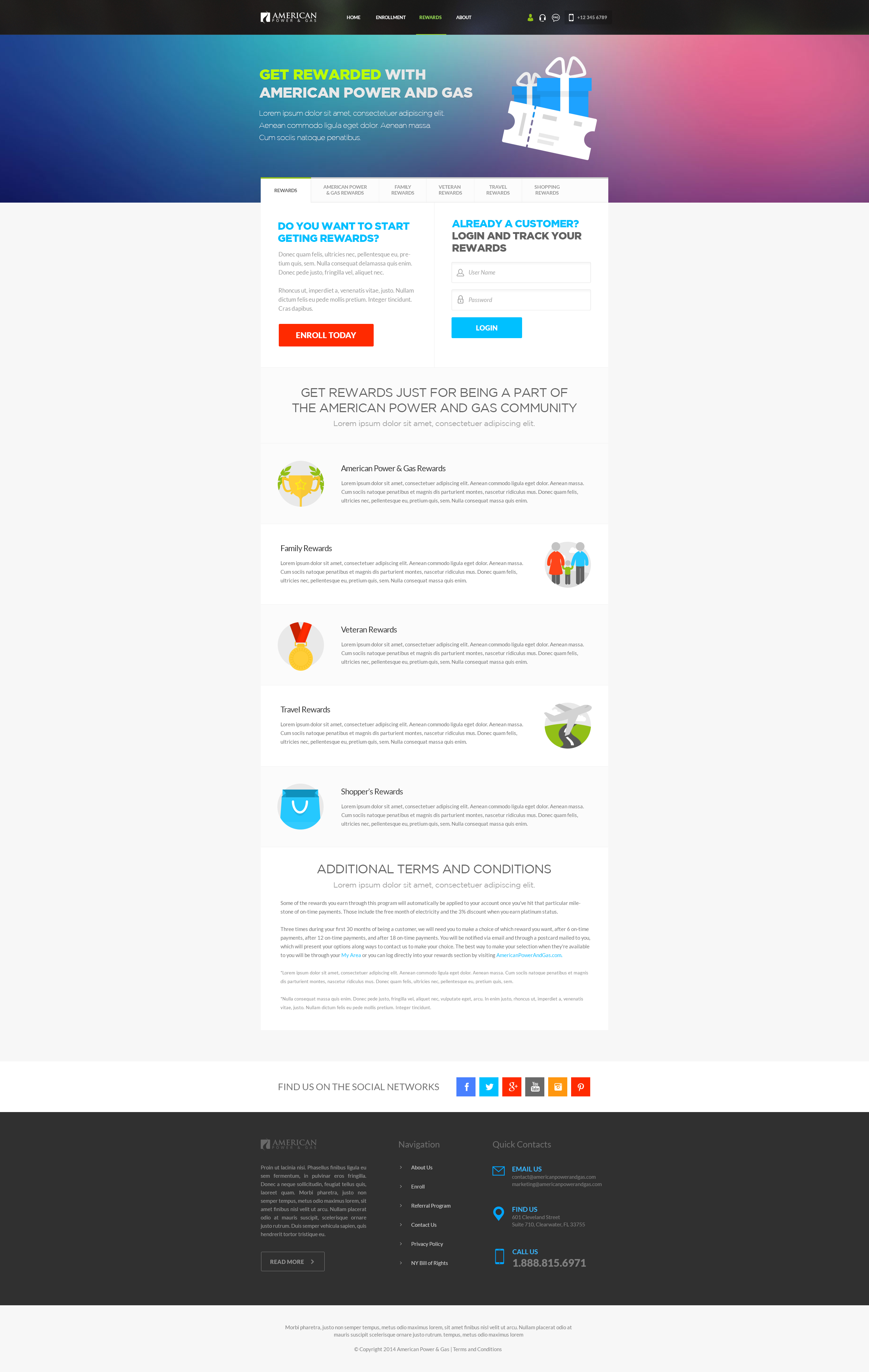 American Power And Gas Rewards Page By Vasil Kamarashev On Dribbble