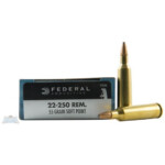 Federal 22 250 55gr SP Power Shok Ammunition 20rds 22250A Palmetto