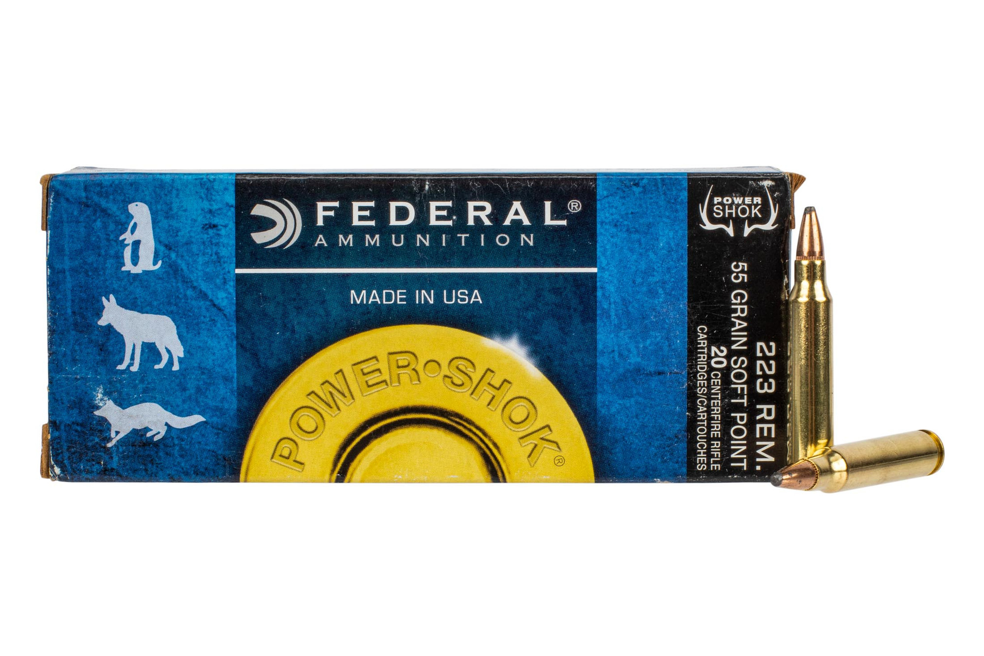 Federal Premium Power Shok Centerfire Rifle Ammo 223 Remington 55 