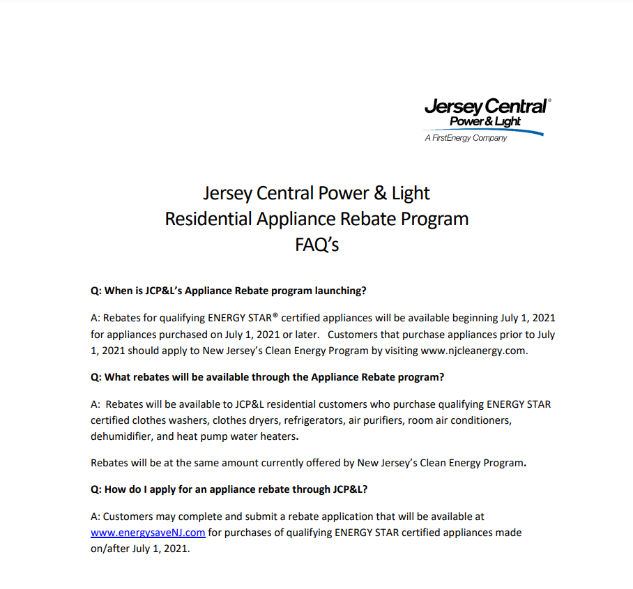 NJ Clean Energy Rebate Form Download Printable Rebate Form