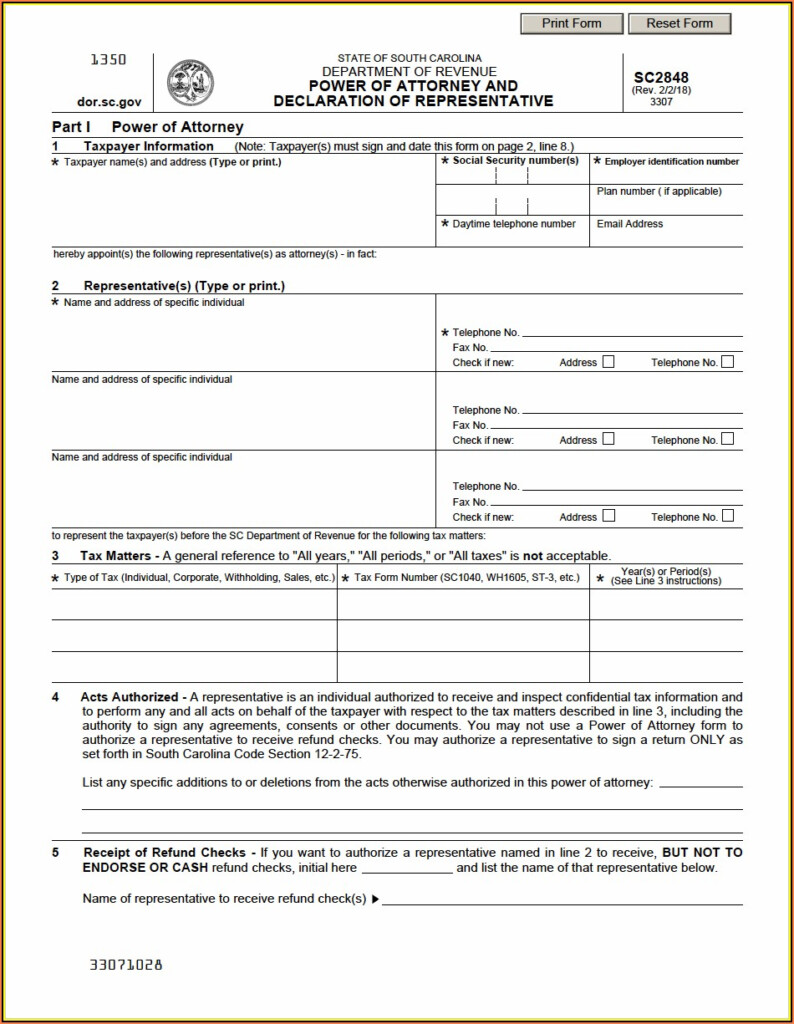 Printable Last Will And Testament Form South Carolina Form Resume 