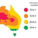 A Map Of Australia Showing The Four Solar Rebate Zones And The Number