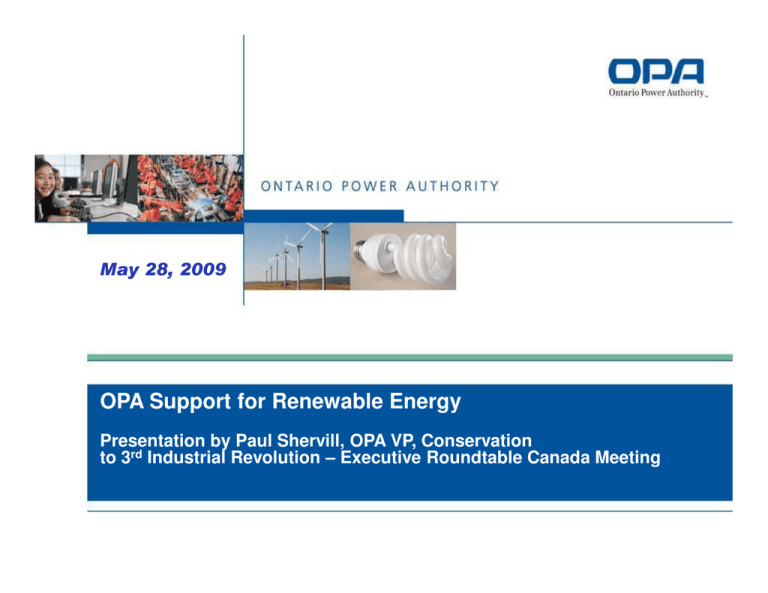 OPA Support For Renewable Energy