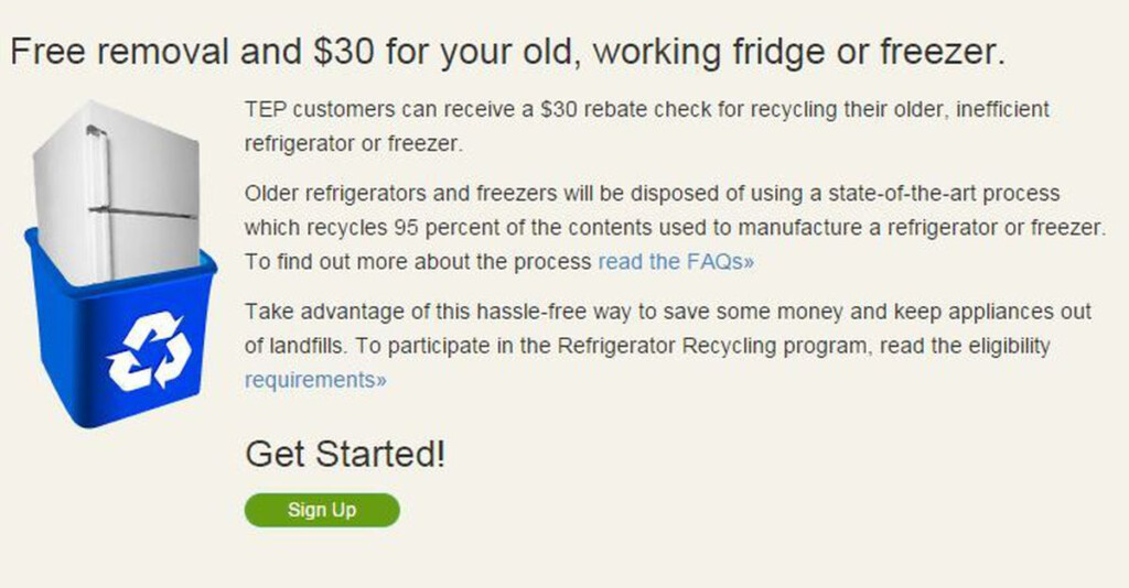 Tucson Electric Power Offering Rebate For Recycling Appliances