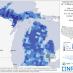 WINDExchange Michigan 110 Meter Potential Wind Capacity Map