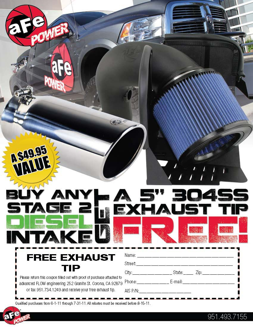 AFe Offering Free Stainless Exhaust Tip With Purchase Vivid Racing News