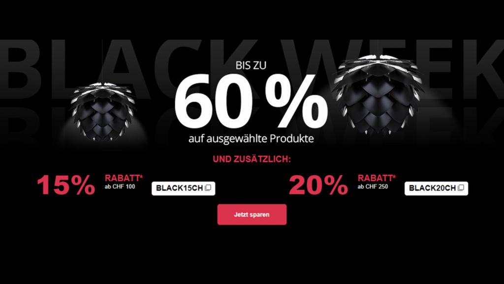 Bis Zu 60 Und Zus tzliche 15 20 Rabatt Black Friday 2022 Toppreise ch