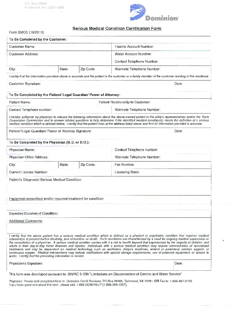 Dominion Power Medical Form Fill Online Printable Fillable Blank 