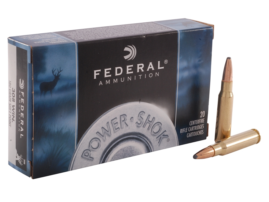 Federal Power Shok Ammo 308 Winchester 180 Grain Soft MPN 308B