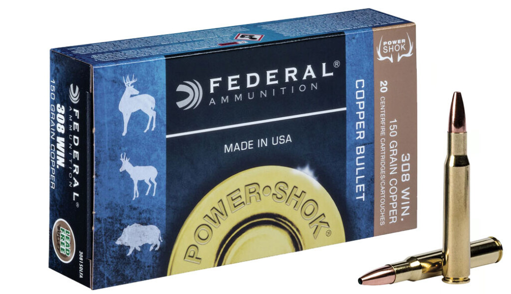 Federal Power Shok Ammunition 308 Winchester 9 70g 150gr Copper Solid HP