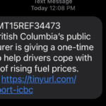 ICBC Gas Rebate Scam Texts Are Making Rounds Again News