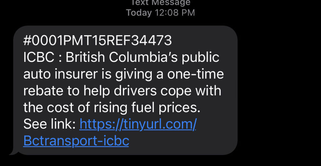 ICBC Gas Rebate Scam Texts Are Making Rounds Again News