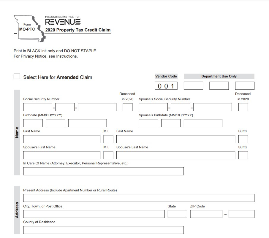 Missouri Renters Rebate 2024 Printable Rebate Form