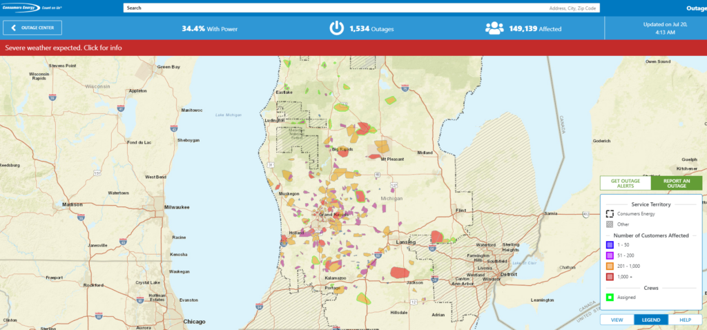 Power Outage Map West Michigan Interactive Map