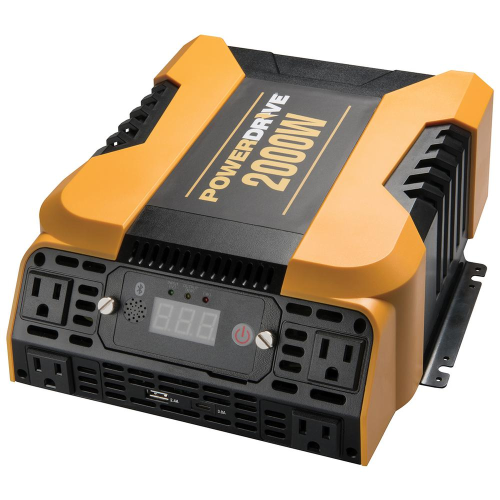 PowerDrive 2000 Watt Power Inverter With 4 AC 2 USB APP With Bluetooth 