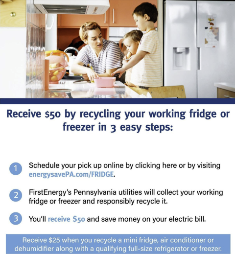 Receive 50 For Your Old Fridge Or Freezer From West Penn Power 