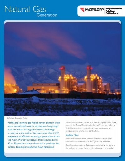 Rocky Mountain Power Natural Gas Generation Overview PacifiCorp