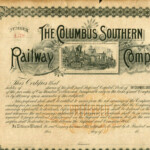 1880 s COLUMBUS SOUTHERN RAILWAY CO COLUMBUS TO ALBANY GA RR STOCK