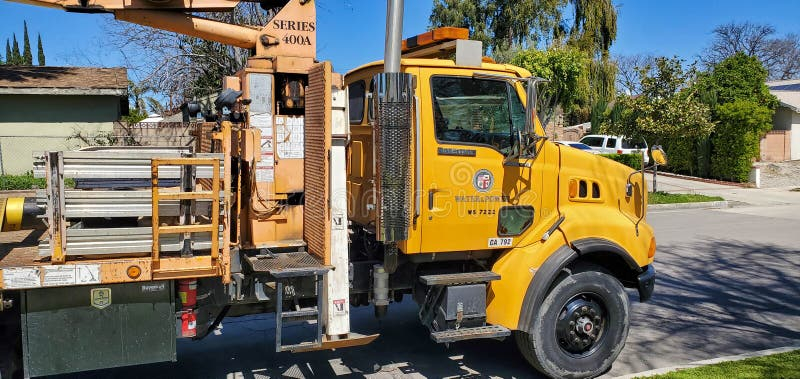 A National Crane 400A Series Boom Truck Or Crane Truck Working For The 