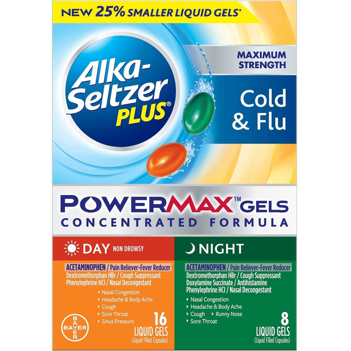 Alka seltzer Plus Maximum Strength Day And Night Cold And Flu Powermax 