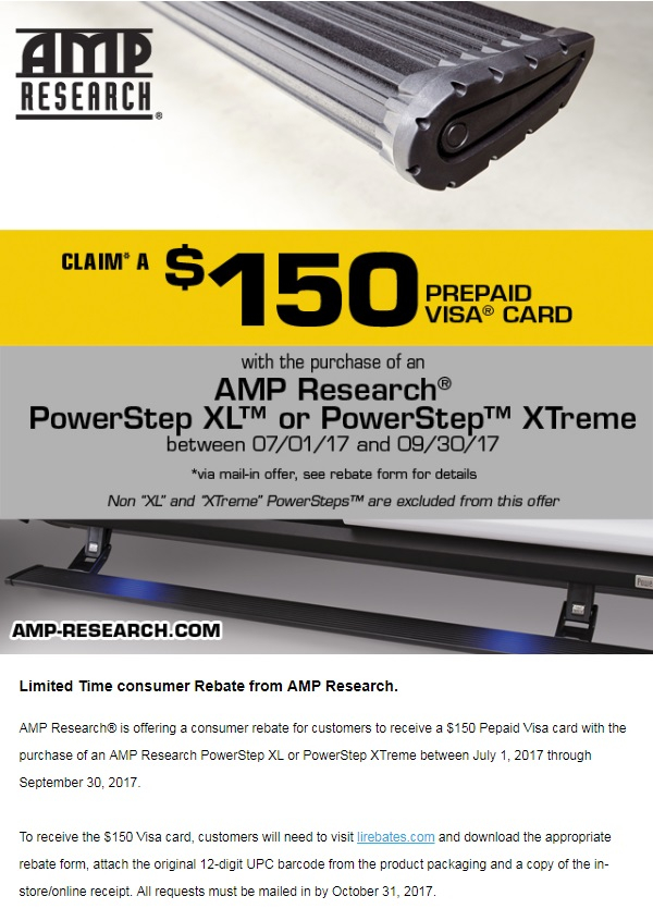 AMP Research Powerstep XL 150 Rebate Parleys Diesel Performance