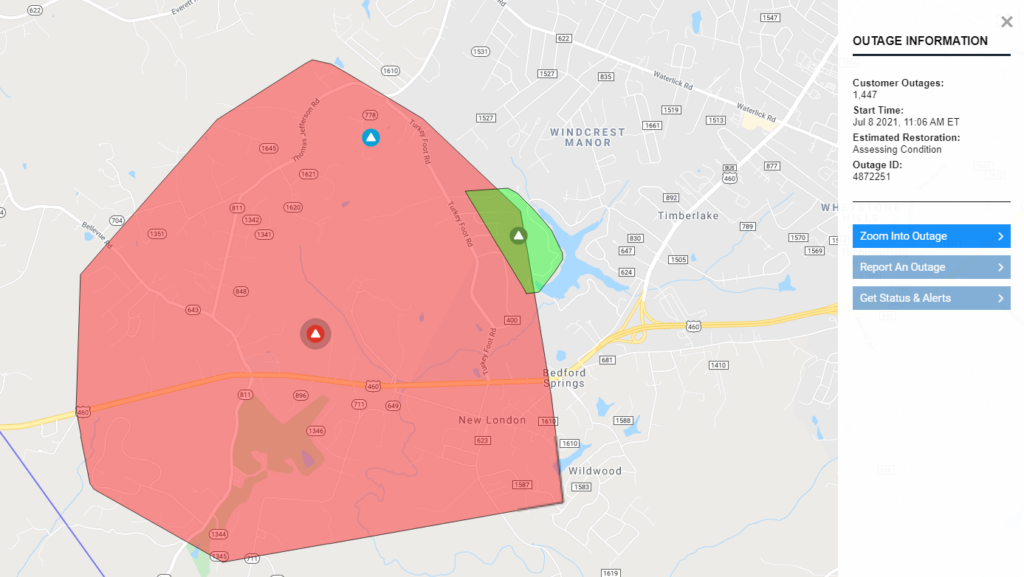 Appalachian Power Outage Map Virginia Virginia Map