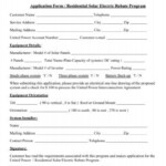 Application Form Residential Solar Electric Rebate United Power