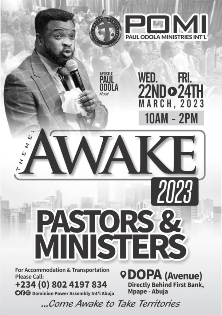 AWAKE 2023 Pastors And Ministers Conference Dominion Power Assembly 