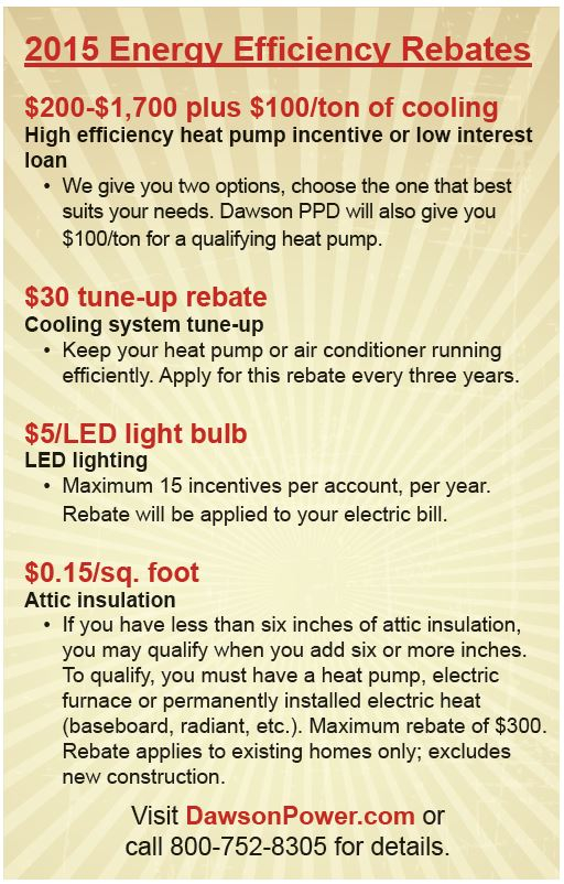 Dawson Public Power District Dawson PPD 2015 Energy Efficiency Rebates