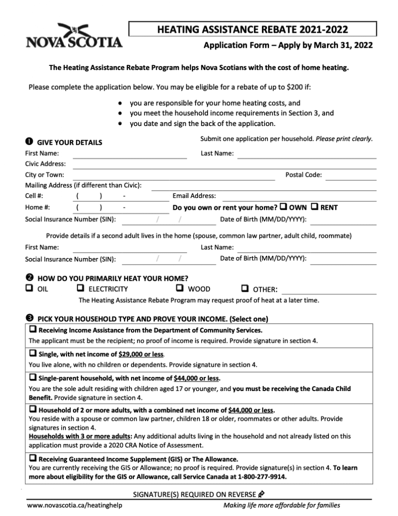 Heating Rebates 2022 Printable Rebate Form