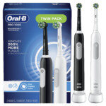 Oral B Pro 1000 Electric Toothbrush Black White Twin Pack Walmart