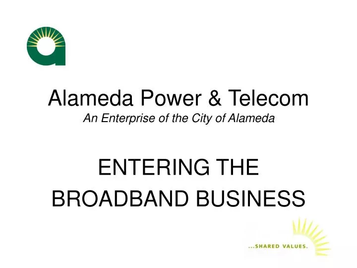 PPT Alameda Power Telecom An Enterprise Of The City Of Alameda 