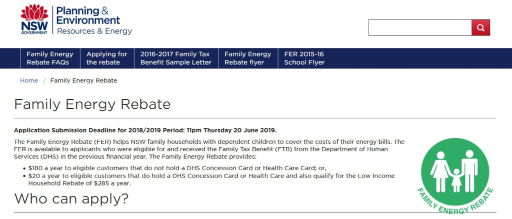 Resourcesandenergy Nsw Gov Au Apply For Family Energy Rebate New 