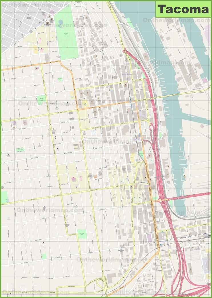 Tacoma Downtown Map Map Tacoma Downtown