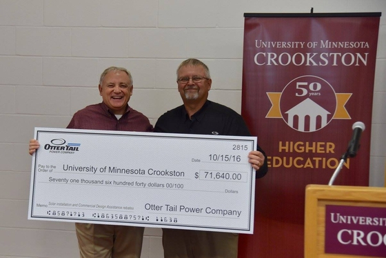 UMC Receives Major Rebate From Otter Tail Power Company Program That