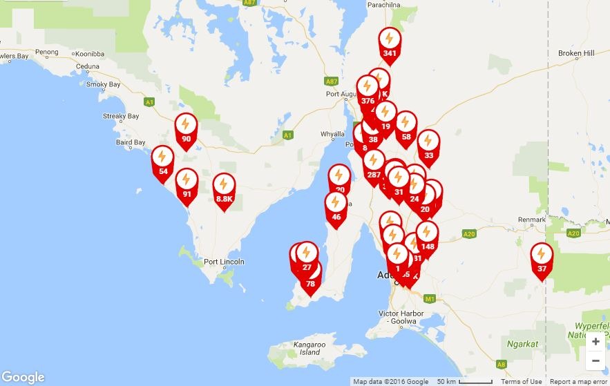 UPDATED Look At The Power Outages Across South Australia Map Via 